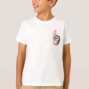 Glad Igel Rosa Milkshake Barn T Shirt