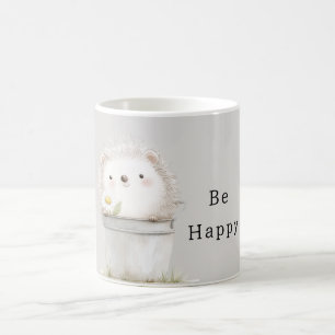 Glad Igelkott i Hink med Tusenskönsblomma Kaffemugg