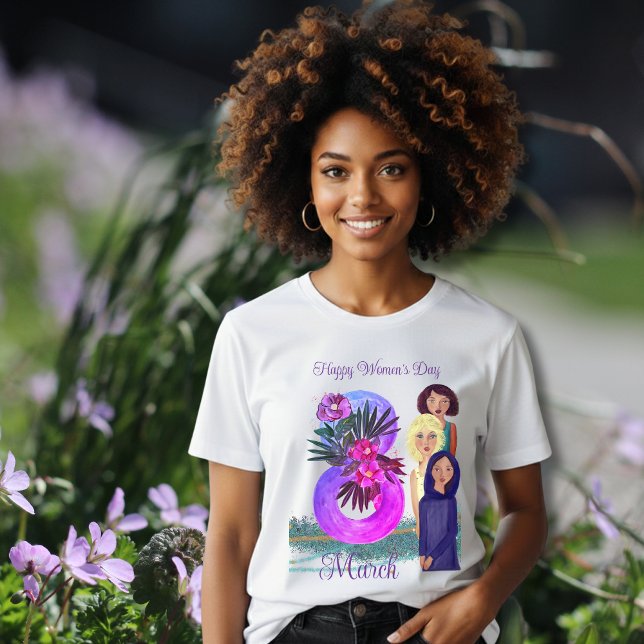 Glad Internationella Kvinnodagen | 8 mars ljus T Shirt (Skapare uppladdad)