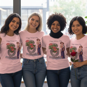 Glad Internationella Kvinnodagen 8 mars Rosa T-s T Shirt