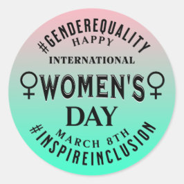 Glad Internationella Kvinnodagen | 8 mars Runt Klistermärke