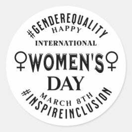 Glad Internationella Kvinnodagen | 8 mars Runt Klistermärke