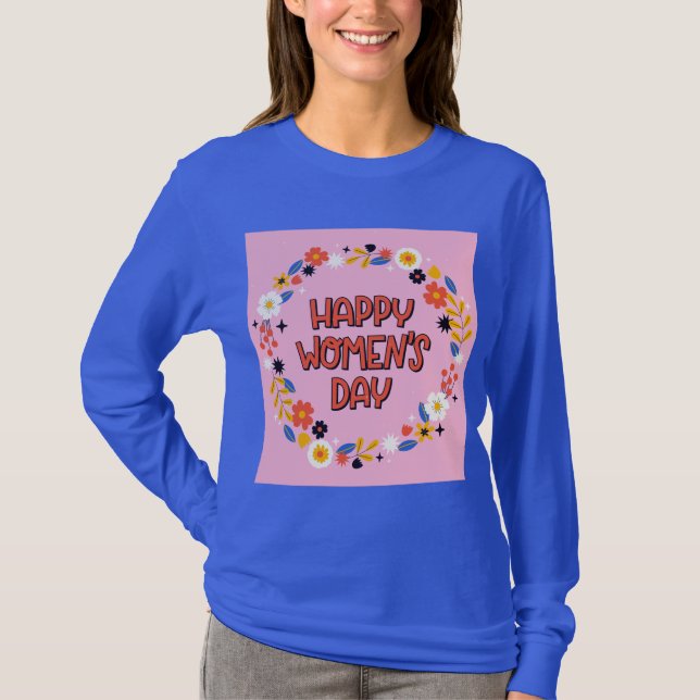 glad internationella kvinnodagen t shirt (Framsida)