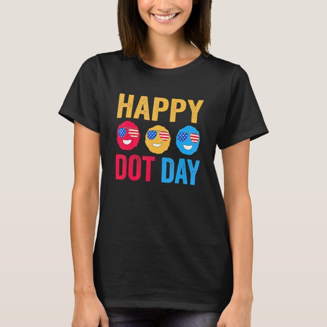 Glad Internationella Prickens Dag Färgglada Pricka T Shirt (Framsida)