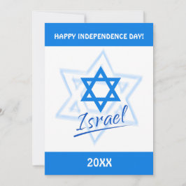 Glad Israel Självständighetsdag Blå Davidsstjärna Inbjudningar