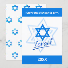 Glad Israel Självständighetsdag Blå Davidsstjärna Inbjudningar
