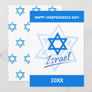 Glad Israel Självständighetsdag Blå Davidsstjärna Inbjudningar