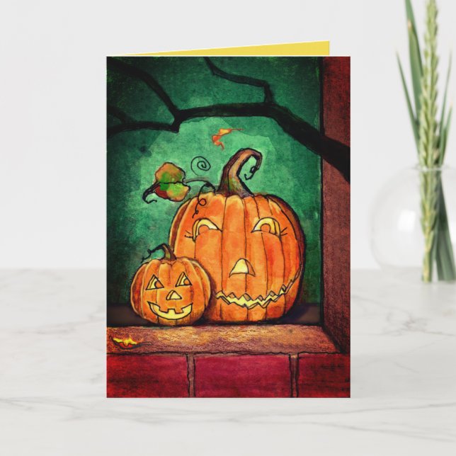 Glad Jack-o'-Lantern-hälsning Kort (Framsida)