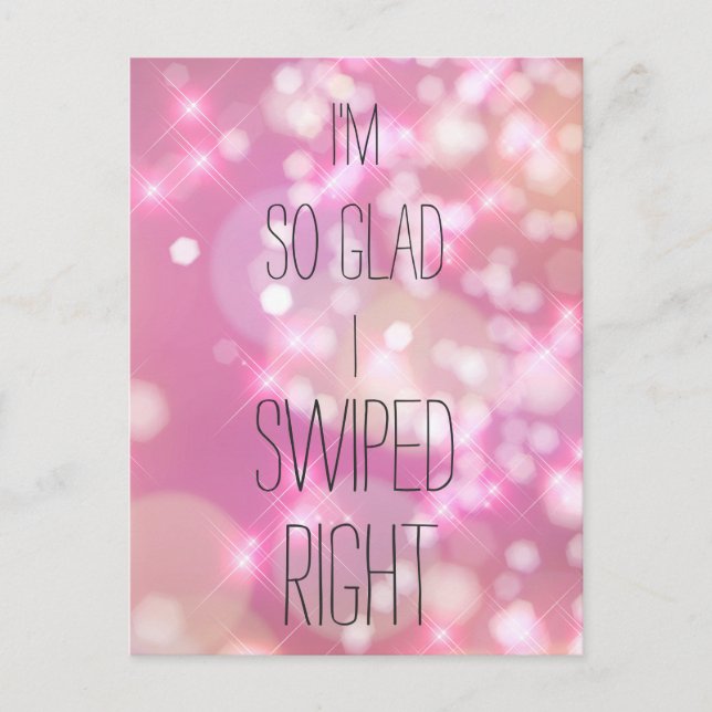 Glad Jag Sväpade åt Höger Roligt Rosa Gnist Glamor Vykort (Framsida)