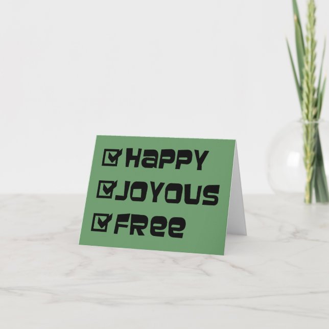 Glad Joflig Fri Slogan Citat Rolig Text Grafik Kort (Framsida)