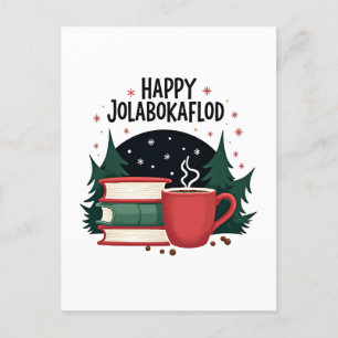 Glad Jolabokaflod Familjehögtidsgåva Helg Vykort