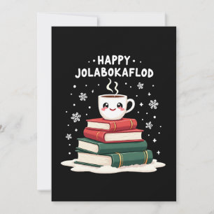 Glad Jolabokaflod Familjehögtidsgåva Julkort