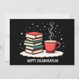 Glad Jolabokaflod Familjehögtidsgåva Julkort
