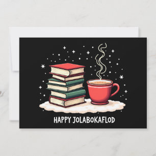 Glad Jolabokaflod Familjehögtidsgåva Julkort
