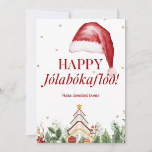 Glad Jolabokaflod Isländsk bok Söt jul Julkort