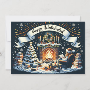 Glad Jolabokaflod Julkort