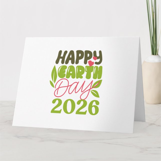 Glad jordens dag 2026 kort (Framsida)