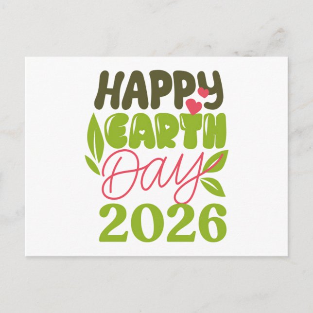 Glad jordens dag 2026 vykort (Framsida)