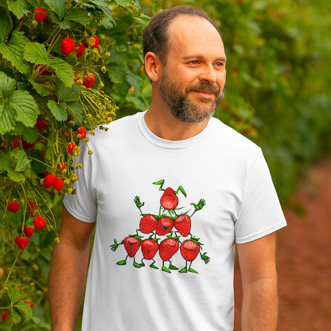 Glad Jordgubbs Familje Fruktpyramid T Shirt (Skapare uppladdad)
