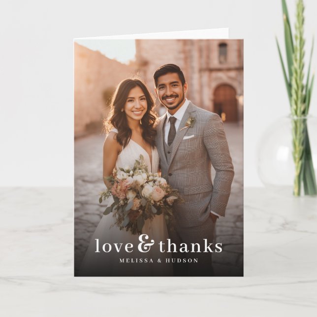 Glad jordton Elegant foto Tack Kort (Framsida)