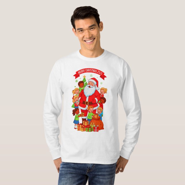 GLAD JUL 2525 BASIC LÅNGÄRMLAD T-SHIRT (Hel framsida)
