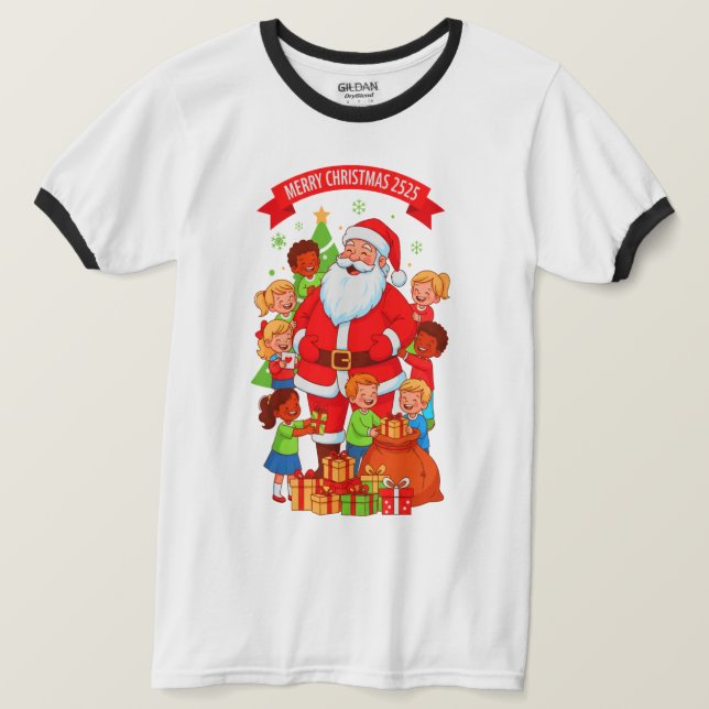 GLAD JUL 2525 HERR BASIC RINGERMÖSSA T SHIRT (Design framsida)