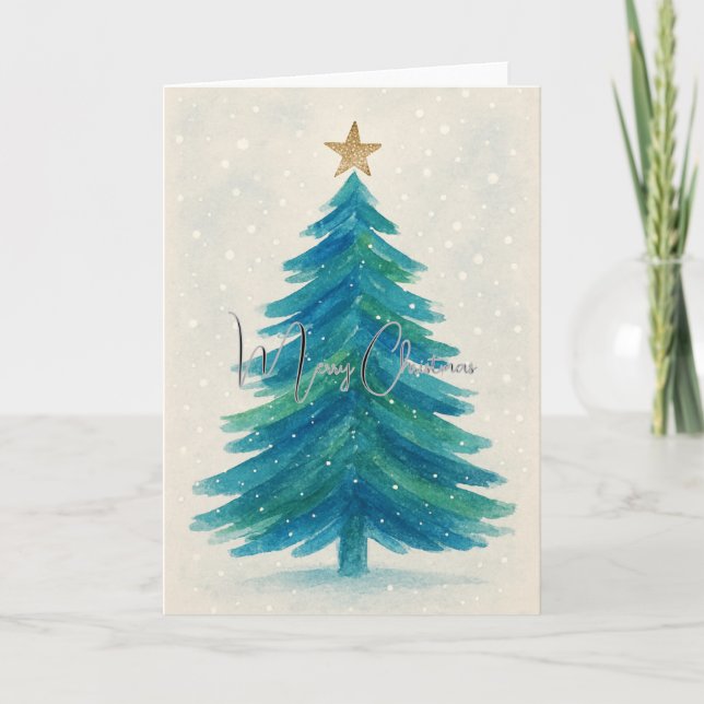 Glad jul Abstrakt julgran kort (Framsida)