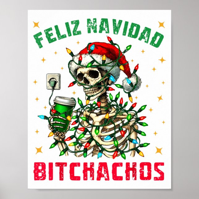 Glad jul Achos Tröja God Jul Julen Ljus Poster (Framsidan)