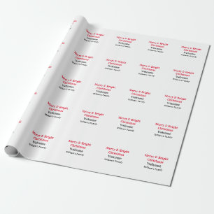 Glad Jul add familjenamn välkommen glädje Presentpapper