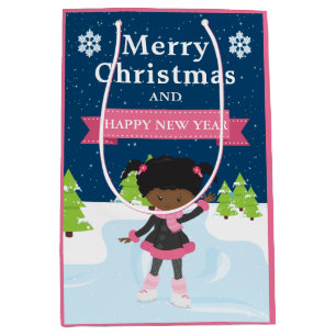 Glad jul afrikansk amerikansk flicka