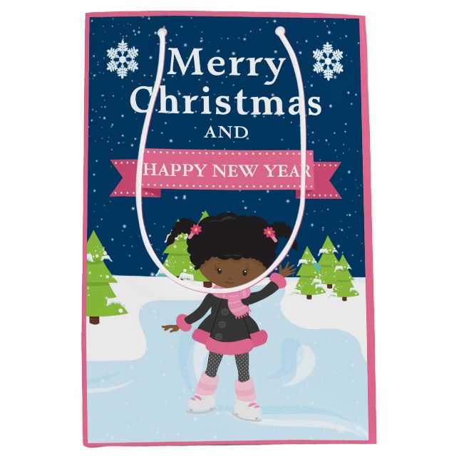 Glad jul afrikansk amerikansk flicka (Framsidan)