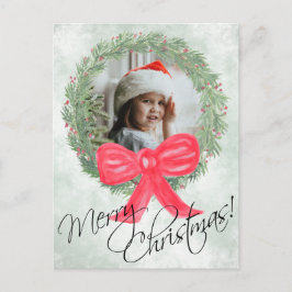 Glad jul akvarell krans fotoram helg vykort