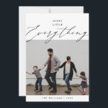 Glad jul allt, familjefotoöverlägg julkort<br><div class="desc">Glad jul allt, Goda julhelger, God jul. Fira säsongen med detta familjefotokort (tryckt och / eller direkt nedladdning), i modern samtida mjuk romantisk skript-tema överlägg. Det är helt anpassningsbart och personligt med dina egna hälsningsmeddelanden. Det är enkelt, lätt, men modernt minimalistiskt och festligt. Detta är det perfekta gratulationskortet för att...</div>