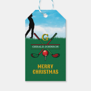 Glad jul anpassad golf semester design presentetikett