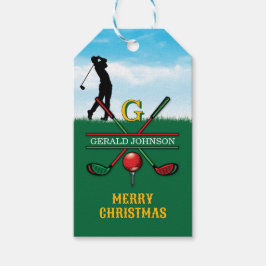 Glad jul anpassad golf semester design presentetikett