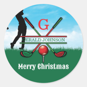 Glad jul anpassad golf semester design runt klistermärke