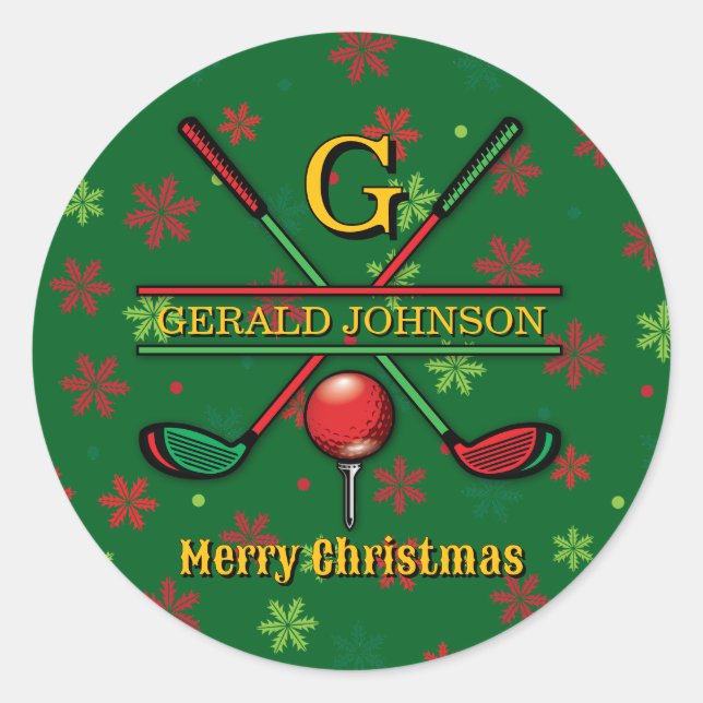 Glad jul anpassad golf semester design runt klistermärke (Framsida)