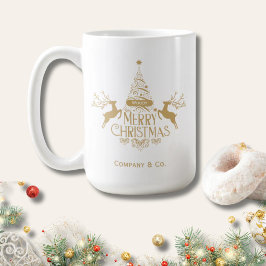 Glad jul anpassat namn för företagslag kaffemugg