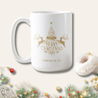 Glad jul anpassat namn för företagslag kaffemugg