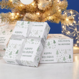Glad jul anpassat namn jul grönsalvia presentpapper