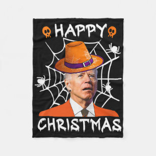Glad jul Anti Joe Biden Kul Halloween Pumpa Fleecefilt