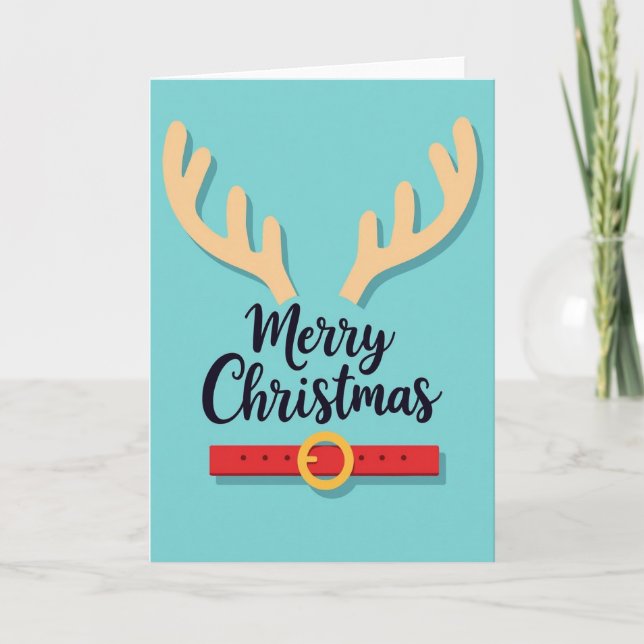 Glad jul Antlerkort Kort (Framsida)