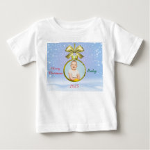 Glad jul baby foto t-shirt