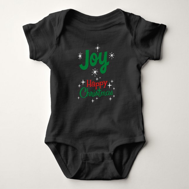   Glad jul baby svart bodysuit T Shirt (Framsida)