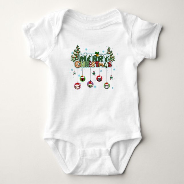 Glad jul baby T-shirt (Framsida)