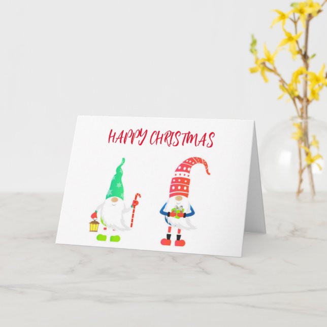 GLAD JUL/BÄSTA NYA ÅRET ÄNNU TOMTELKORT KORT (Gul blomma)