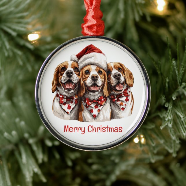 Glad jul Beaglehundar Julgransprydnad Metall (Träd)