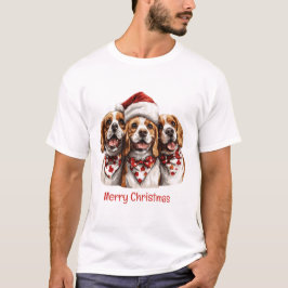 Glad jul Beaglehundar T Shirt