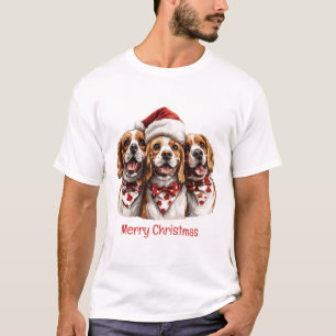 Glad jul Beaglehundar T Shirt