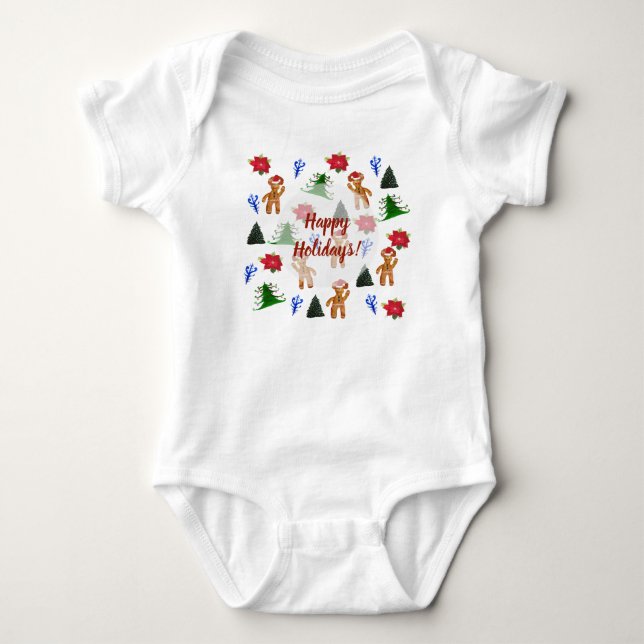 Glad jul Bebis Bodysuit T Shirt (Framsida)